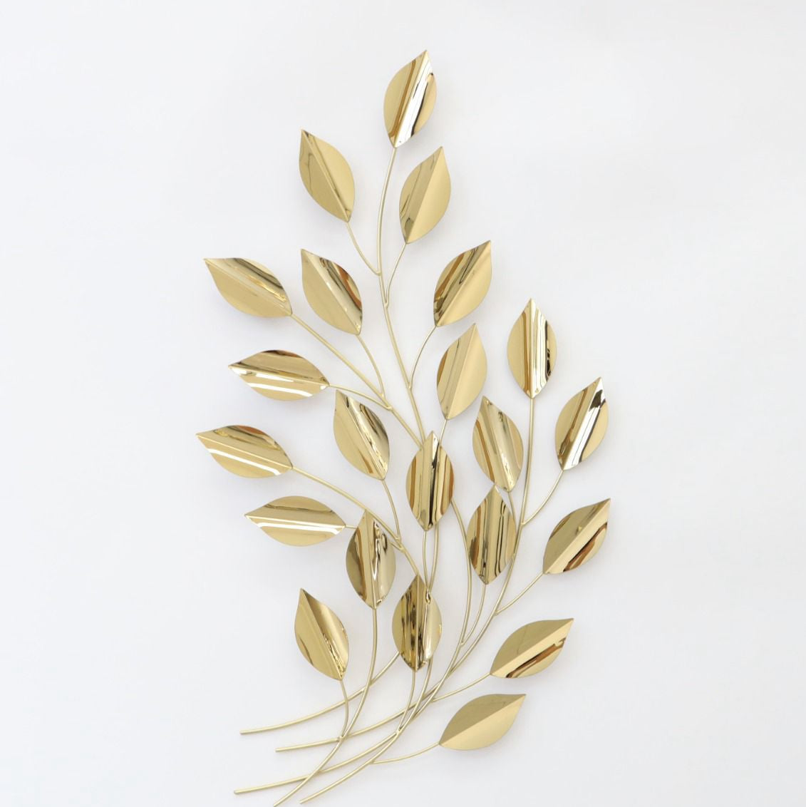 دیکۆری دیواری گەڵا زێڕینەکانی کانزا