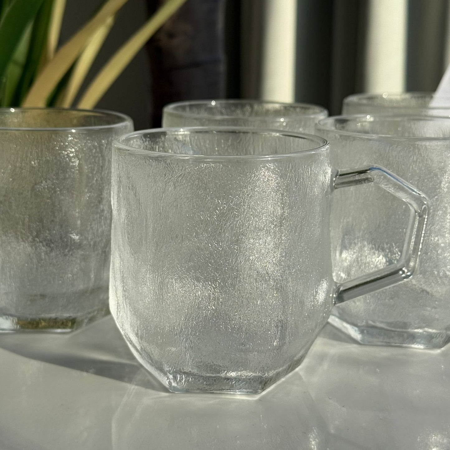 Modern Clear Glass Mug Set - 6 Pieces
