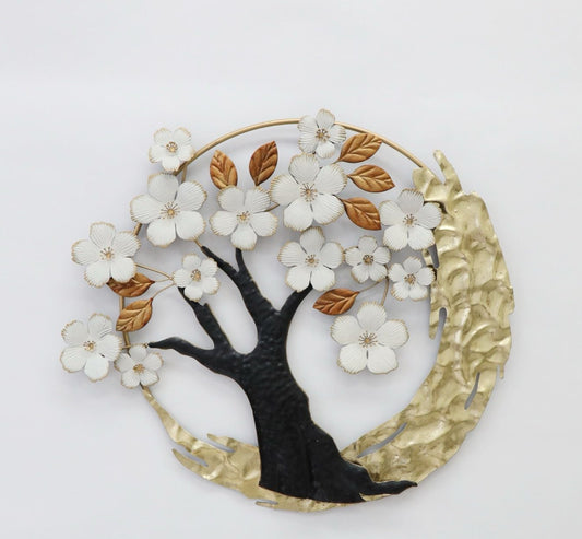 Wall Decorative Tree With White Blossoms