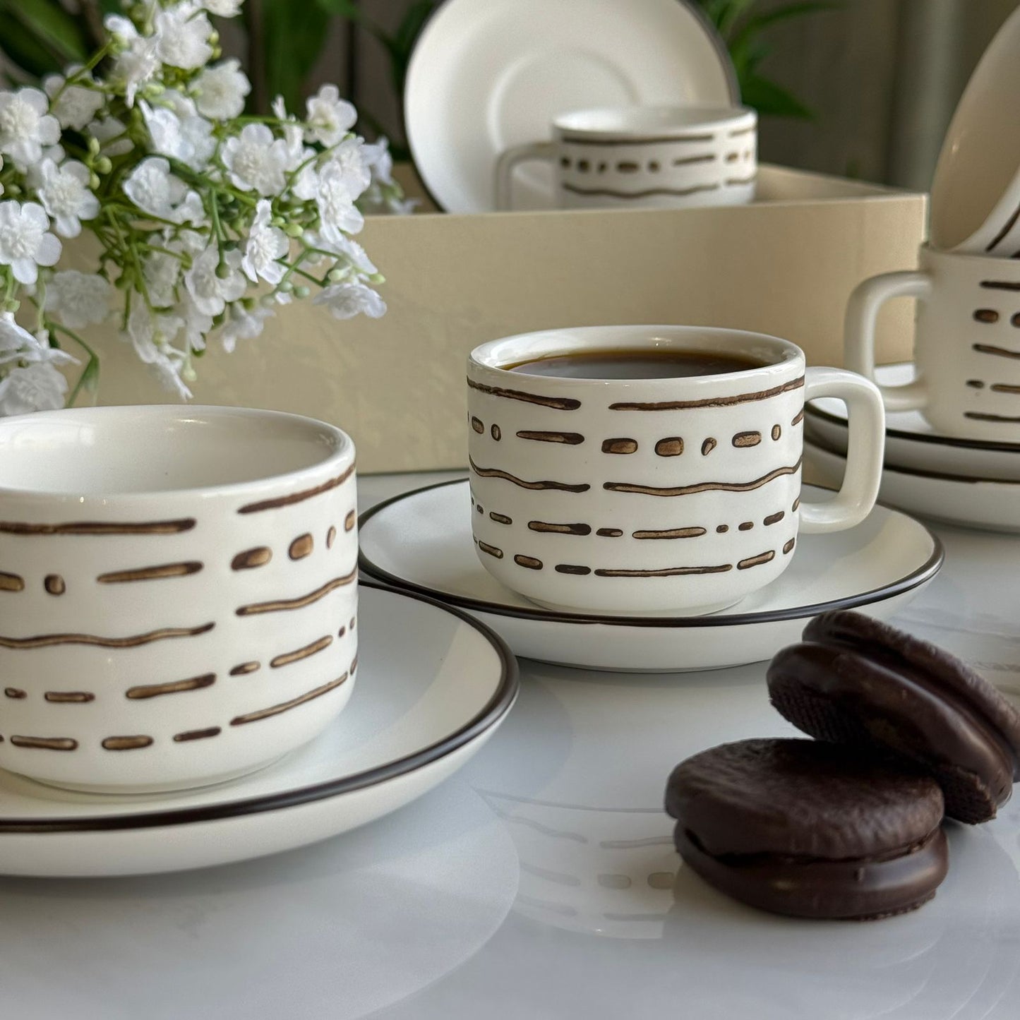 Modern Coffee Cup & Saucer Set