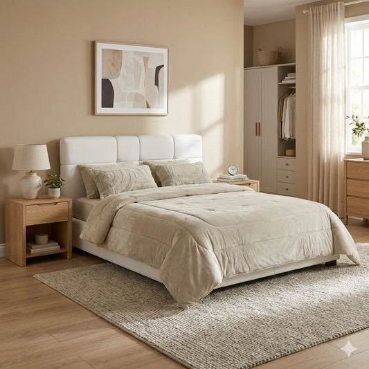 6 PCS - Modern Reversible Plush Comforter Set