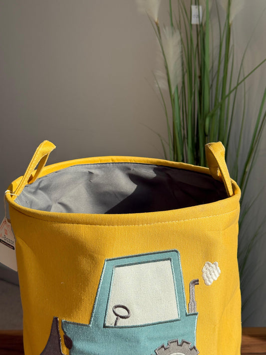 Multi-Purpose Fabric Storage Baskets - With Tractor Design