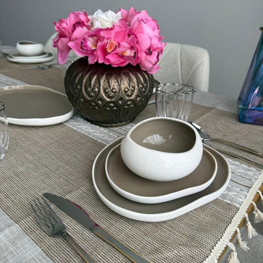 Modern Luxury Two-Tone Ceramic Dinnerware Set