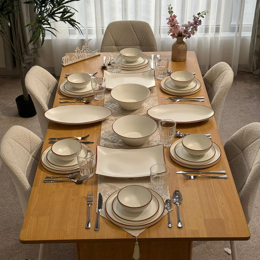 Modern Luxury Ceramic Dinnerware Set - 24 Pieces