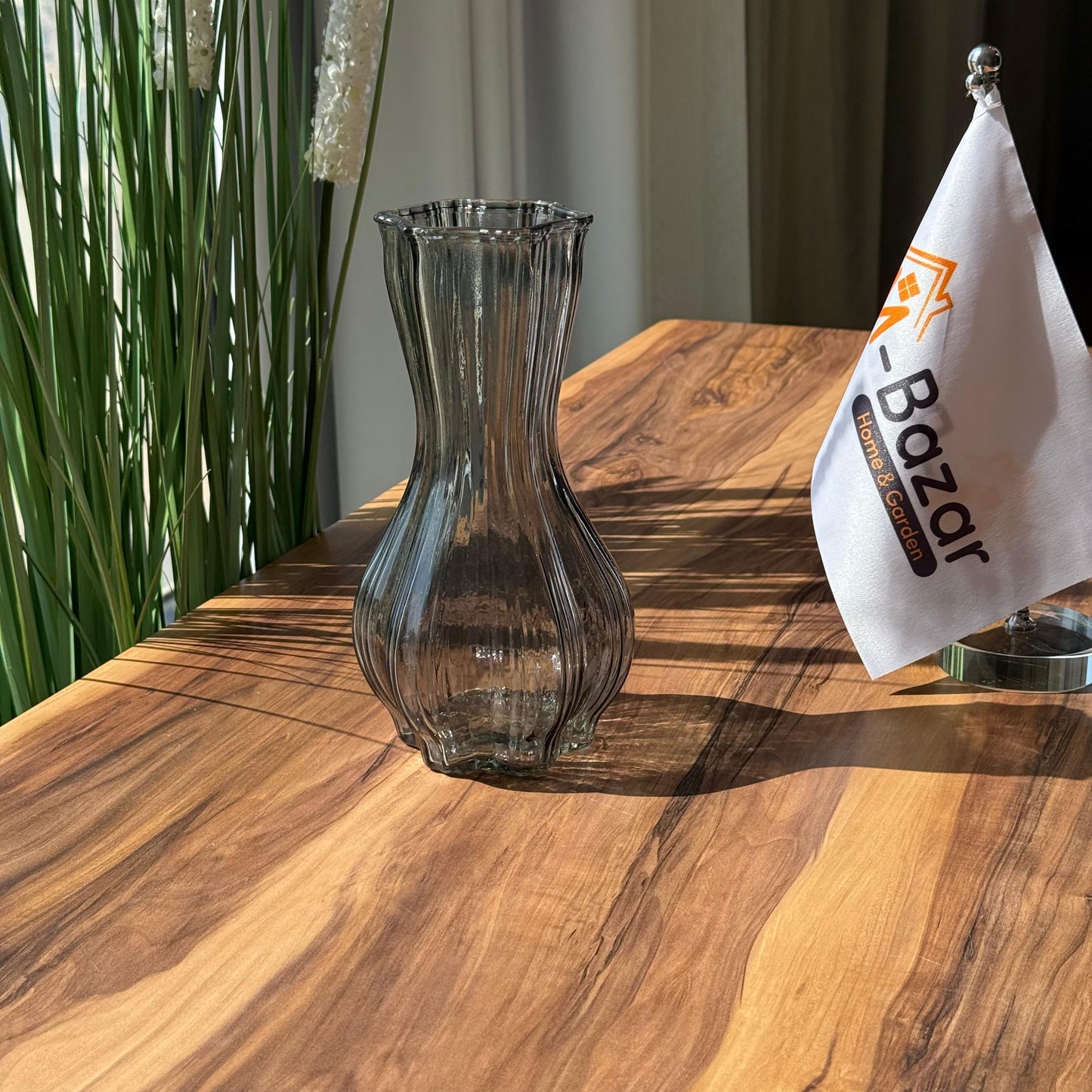 مزهريات روزيل الزجاجية المنحنية - أسود