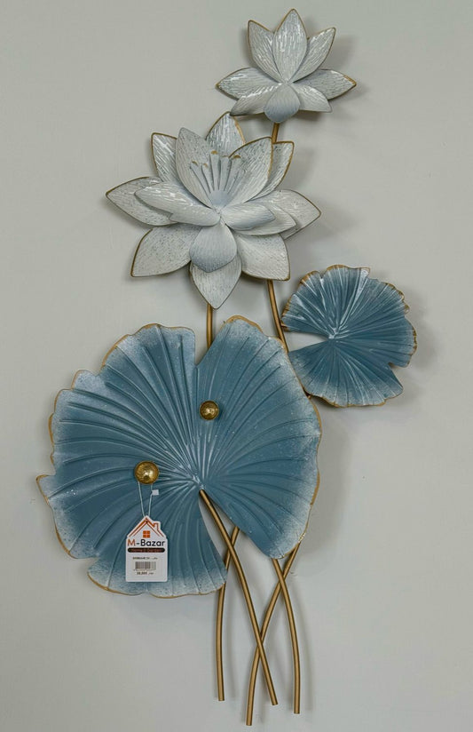 Luxury Metal White & Blue Decor Art