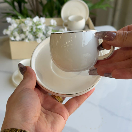 Elegant Minimalist Coffee Cup & Saucer Set