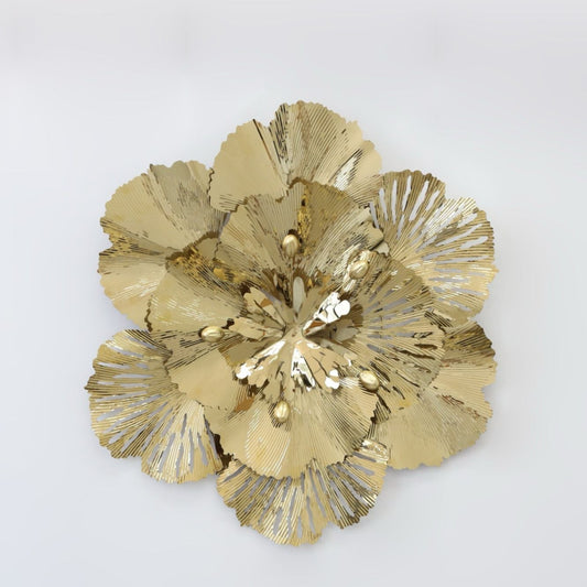 Metal Golden Flower Wall Decoration