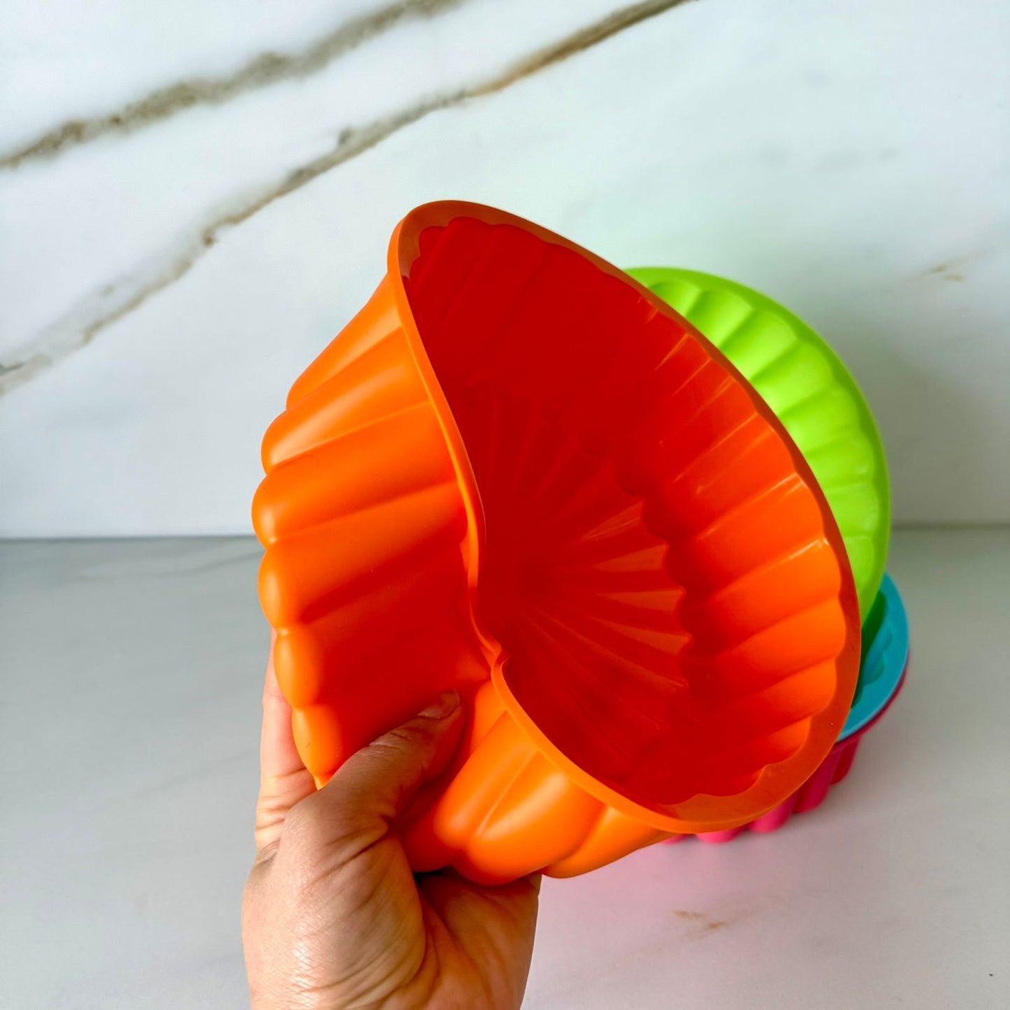 Colorful Silicone Baking Mold – Round Fluted Cake & Dessert Mold