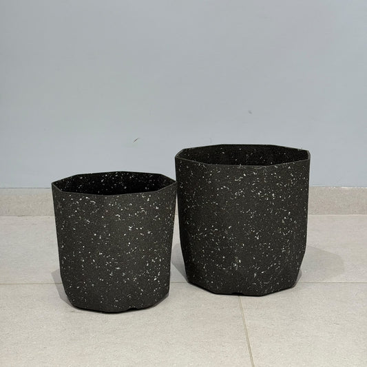 Modern Geometric Terrazzo-Effect Planters