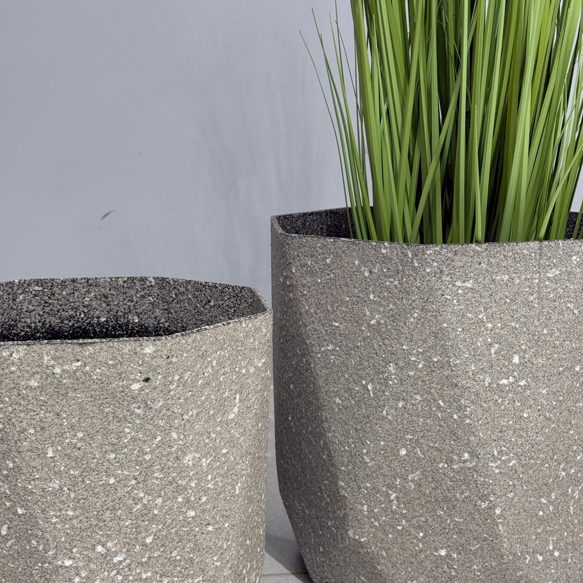 Modern Geometric Terrazzo-Effect Planters