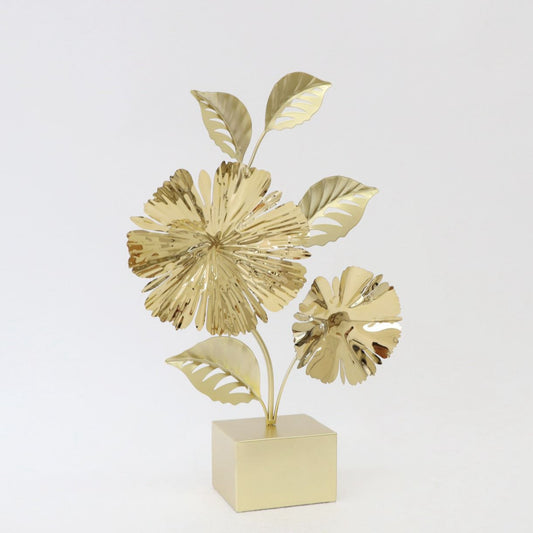 Metal Golden Flower Tabletop Decoration