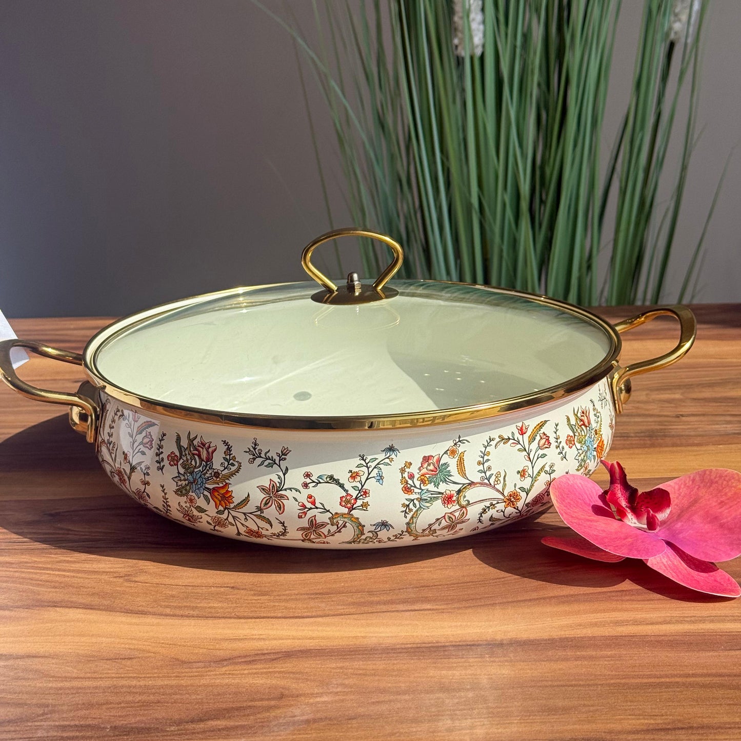 Floral Elegance Collection - Vintage Bloom Cookware - Set Of 3