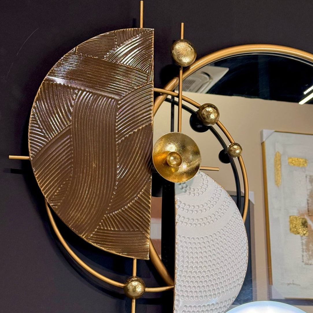 Round Cluster Metal Wall Decor & Mirror