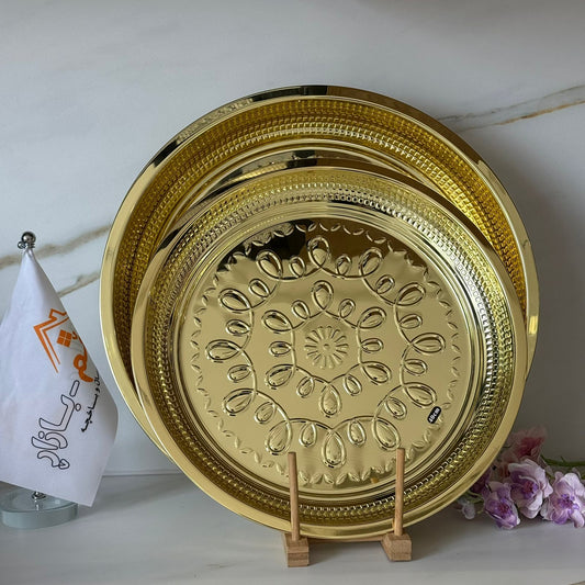 Decorative Metal Serving Tray (Gold / Silver / Bronze)