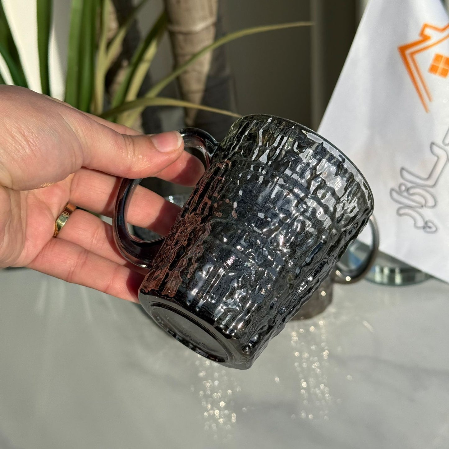 فناجين شاي زجاجية فاخرة - طقم من 3 قطع