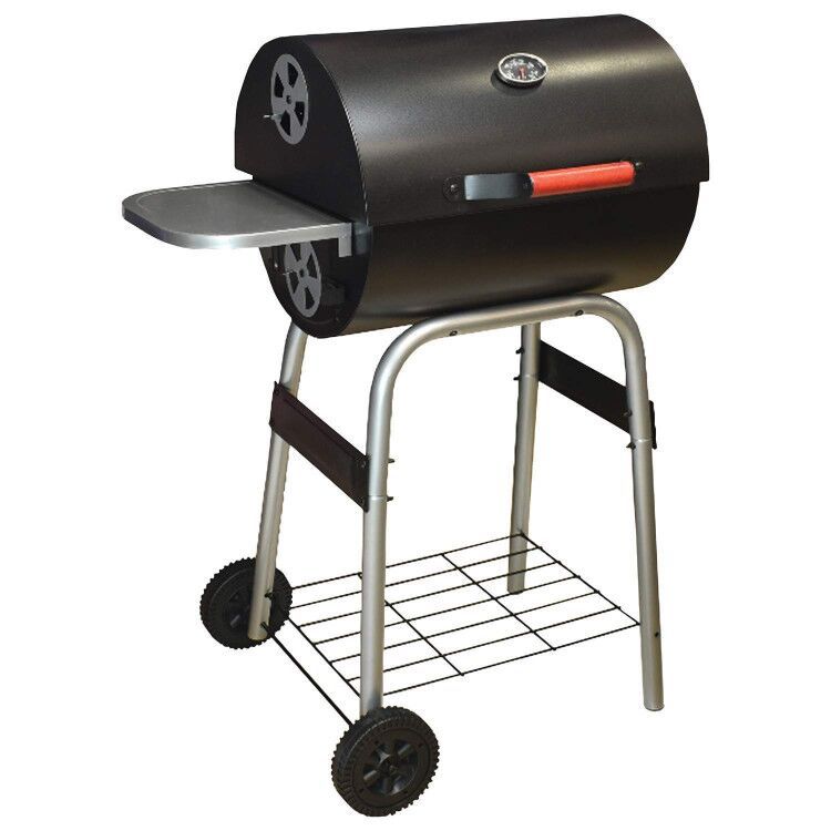 Portable Charcoal BBQ Grill with Lid & Wheels
