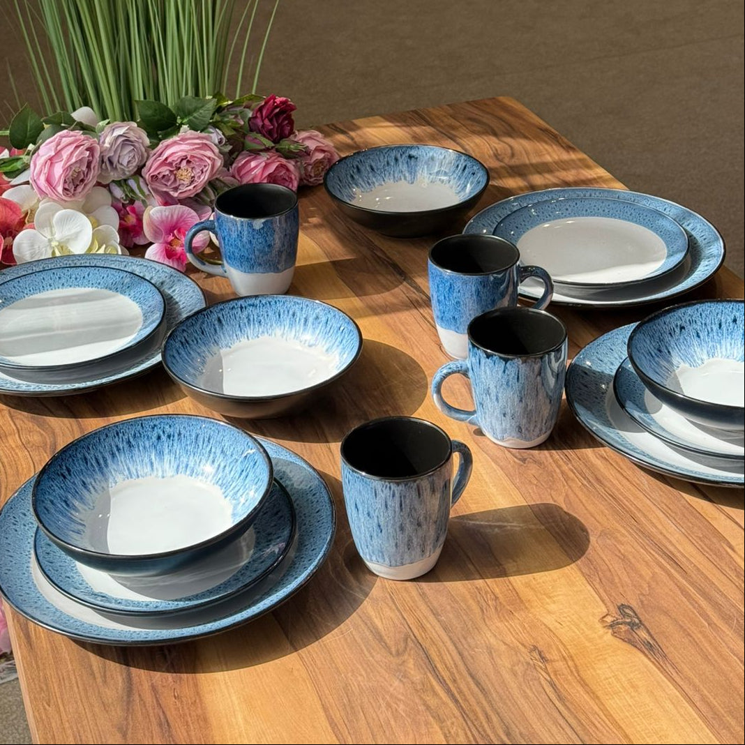 ئاورۆرا تەم -16-pcs سێتێکی ئێوارەی شین و پەڵەدار