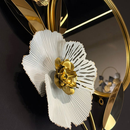 مرآة حائط SMB0232 ذهبية اللون بإطار بوصة مع ديكور