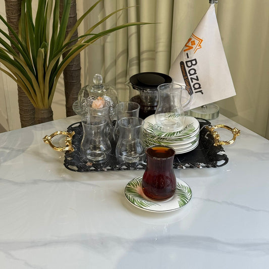 Classic Tea Glass & Saucer Set