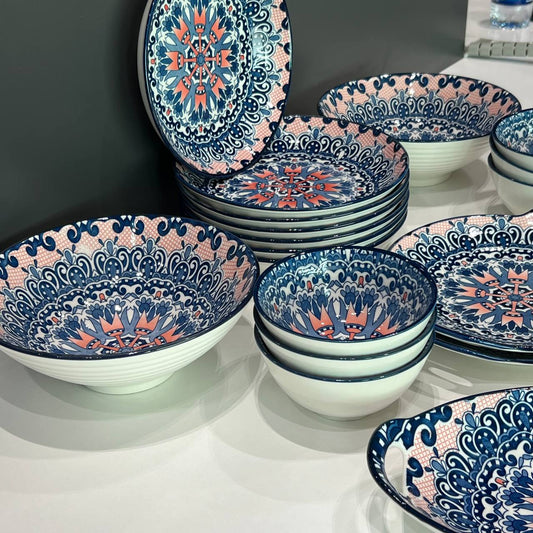 بۆهێمیای دیزاین سیرامیک مێزی پلێت سێت