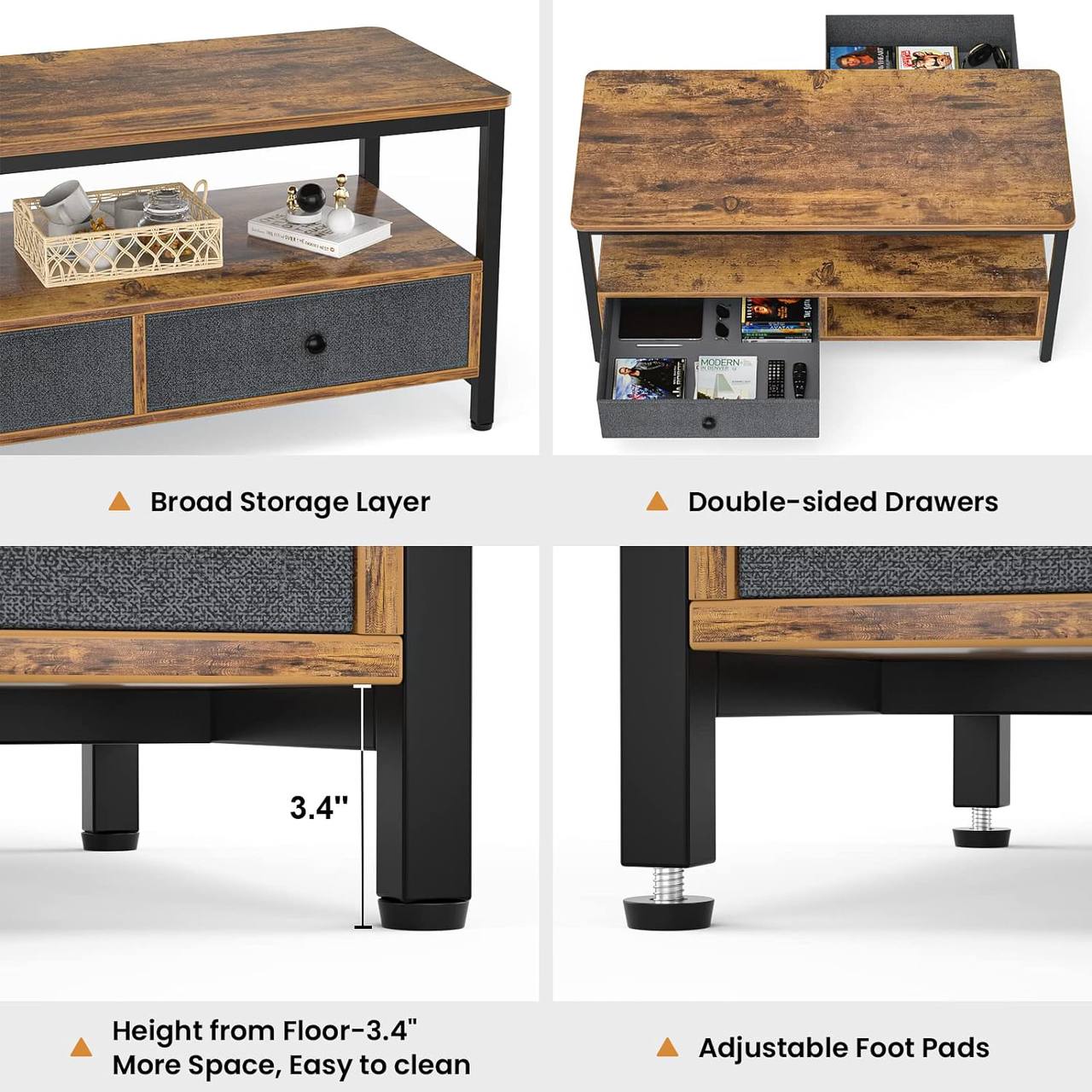 Coffee Table with Storage Drawers
