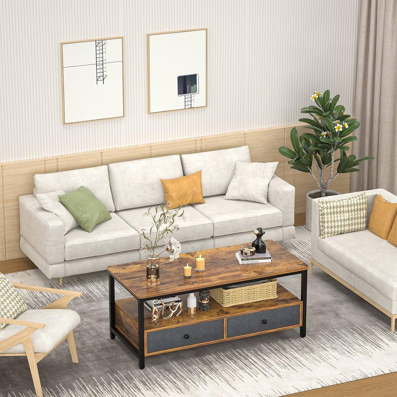 Coffee Table with Storage Drawers