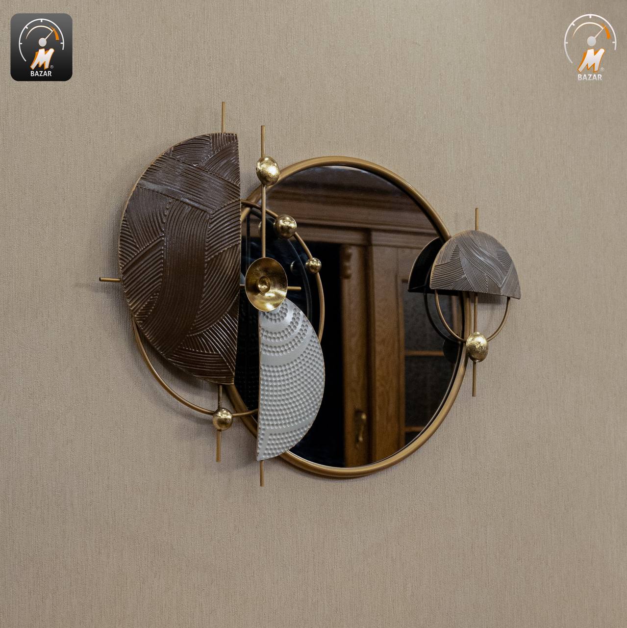 Round Cluster Metal Wall Decor & Mirror