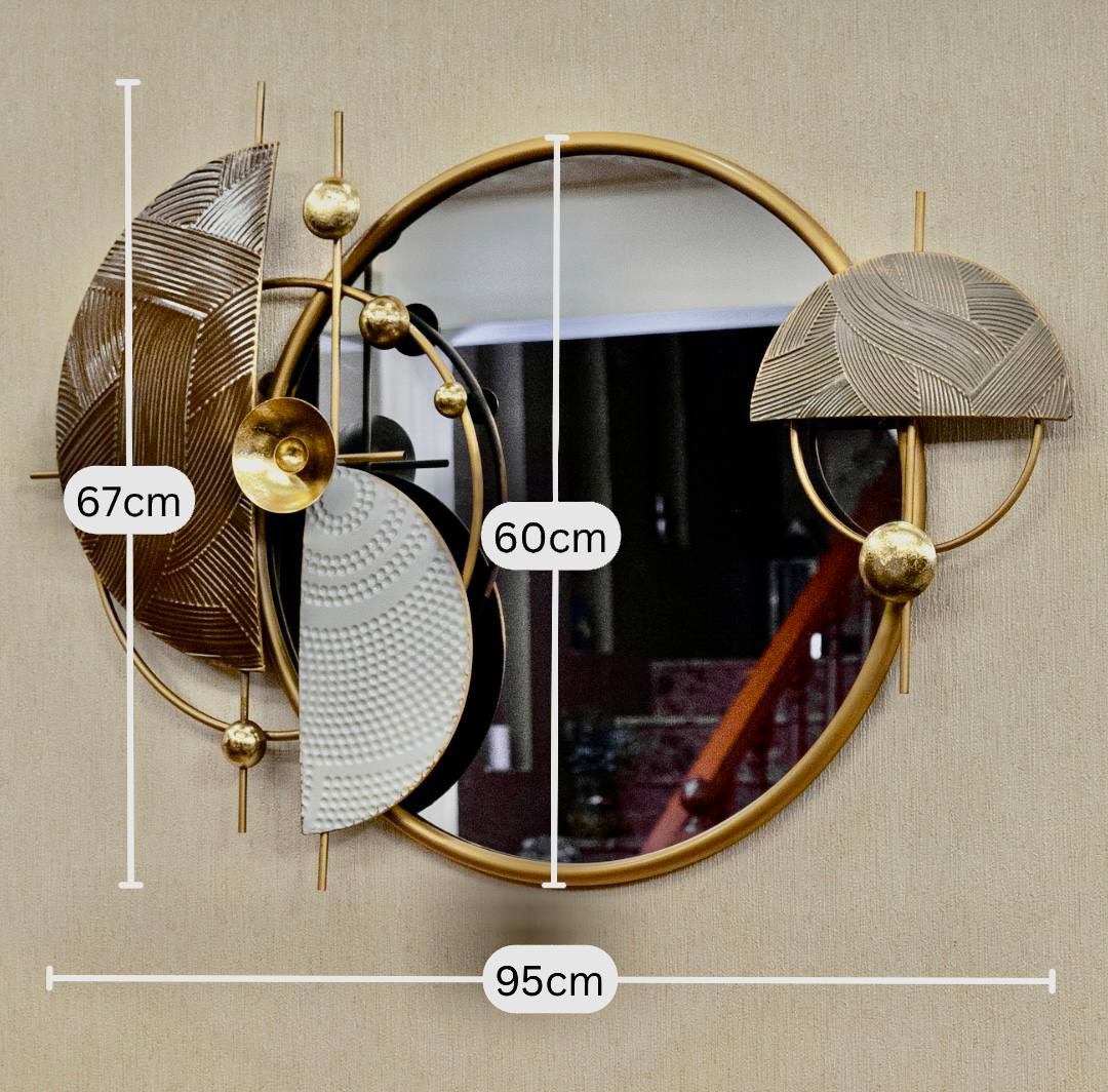Round Cluster Metal Wall Decor & Mirror