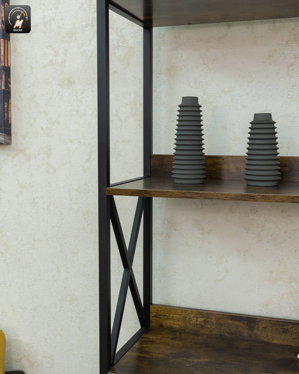 5-Tier Standing Rack with Wooden Shelves