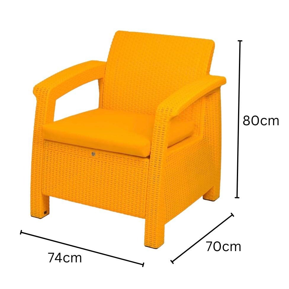 کورسییەکی تاک بە باخچەی مۆدێرن