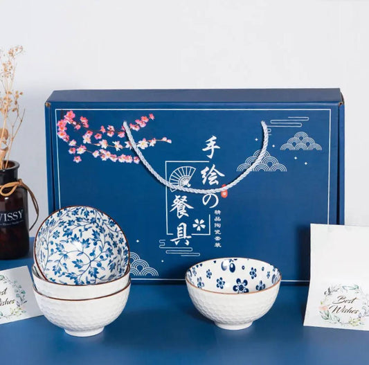 طقم أوعية سيراميك على الطراز الياباني مكون من 6 قطع