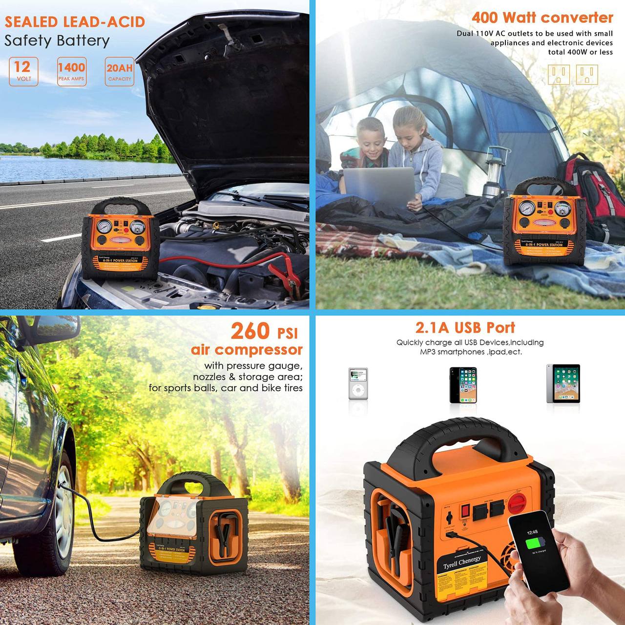 1400Amps 6-in-1 Portable Power Station