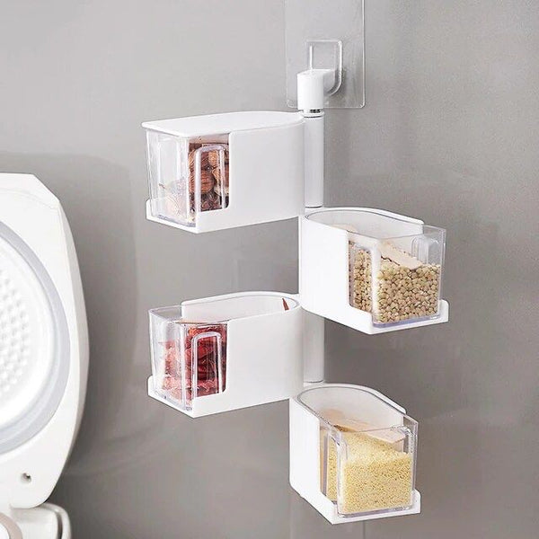 Wall Mounted Spice Organizer Adhesive Seasoning Storage Box - Temu