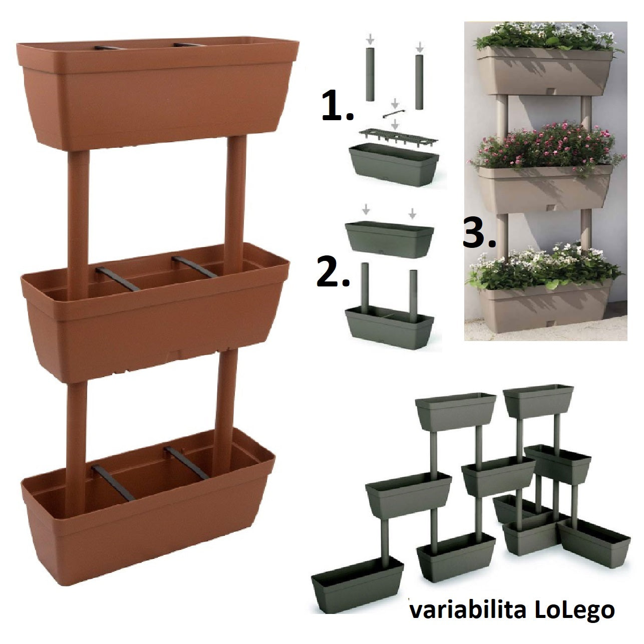 3-Tiered Plastic Pot