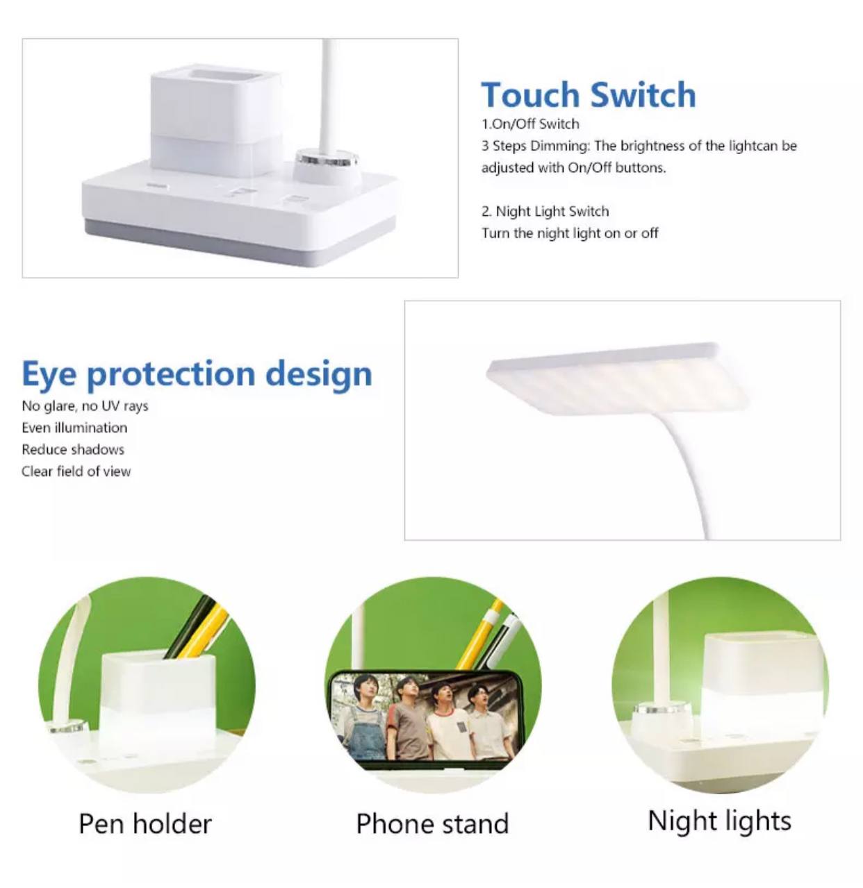 Pen Holder Design Table Desk Lamp