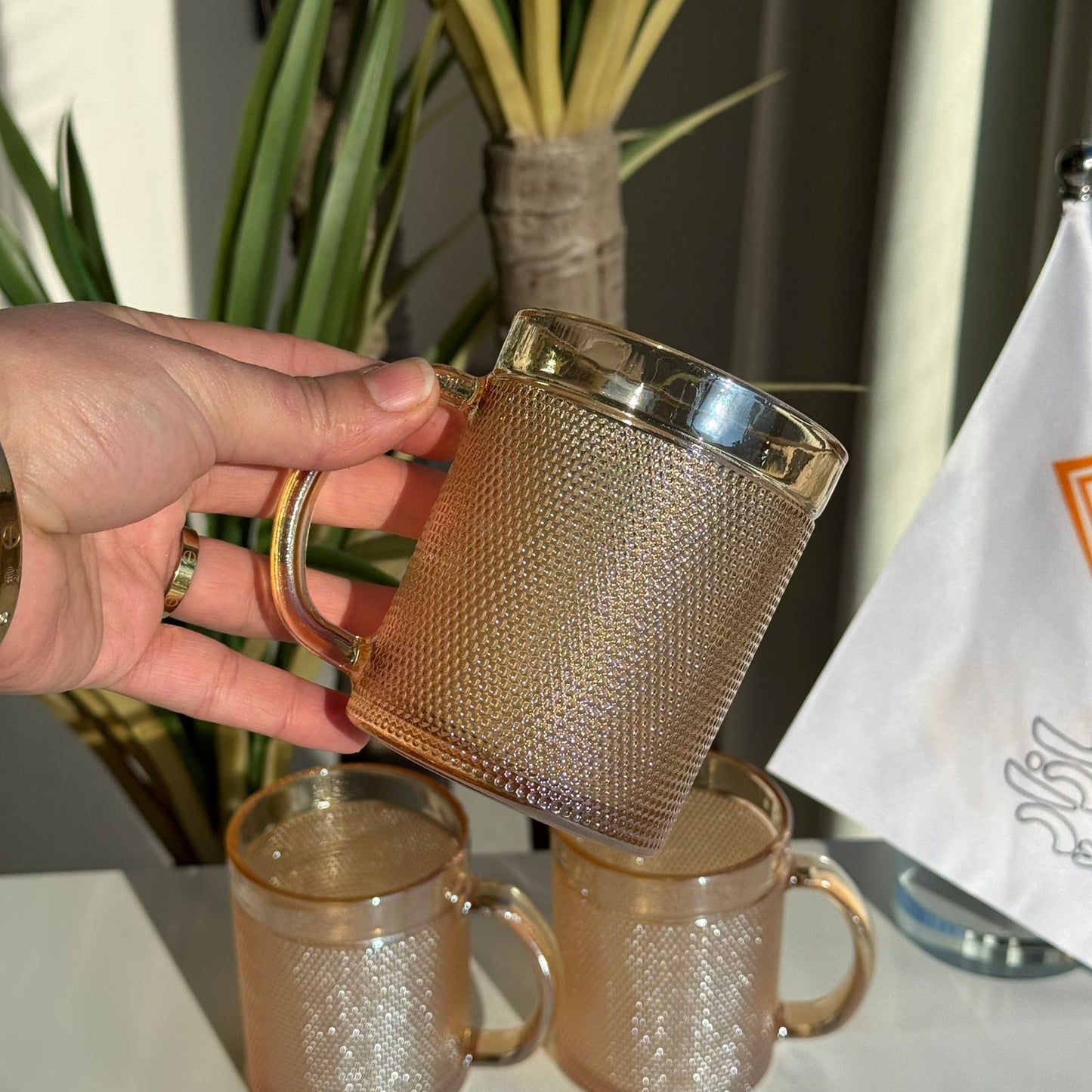 کوپی چای شووشەی ڕەسەن و شیک - سێتی ٣