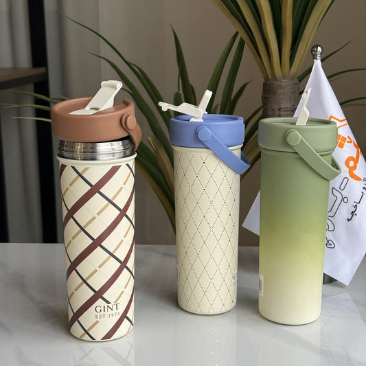 تامبلەری پۆڵایەکی ستانلێسی دوو دیواری مۆدێرن بە قاپێکی پەڕۆ – کۆپێکی گەورەی گەشتیاری