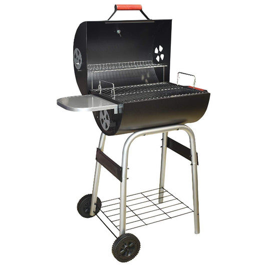 Portable Charcoal BBQ Grill with Lid & Wheels