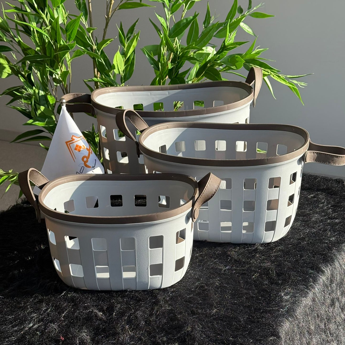 سلال تخزين متينة متعددة الأغراض بمقابض