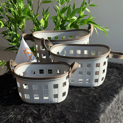 سلال تخزين متينة متعددة الأغراض بمقابض