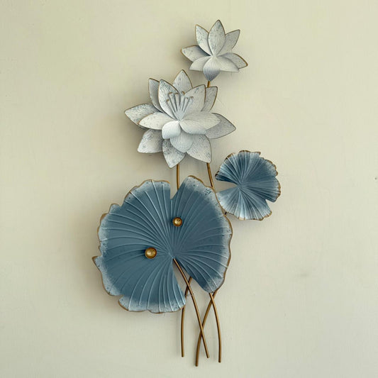 Luxury Metal White & Blue Decor Art