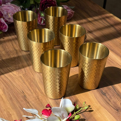 Vintage Luxe Gold Stainless Steel Drinking Glass