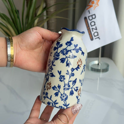 کۆلێکشنی گوڵدانی سیرامیکی گوڵی شین و قاوەیی