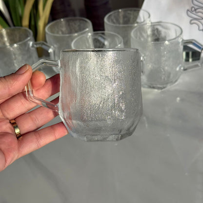 Modern Clear Glass Mug Set - 6 Pieces