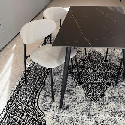 Dany Table و Luca Chairs مجموعة الطعام - Black & Gray