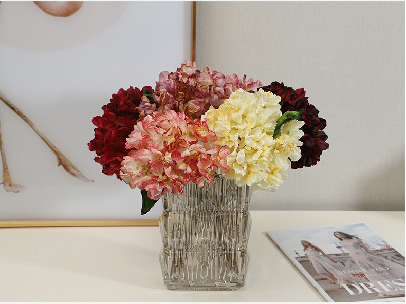 Vintage Charred French Hydrangea - False Flowers