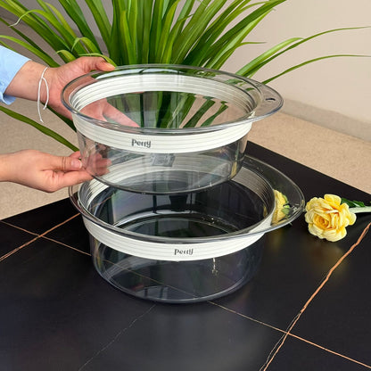 دەفری هەڵگرتنی خۆراکی ئەکریلیکیی بە سەرەوە