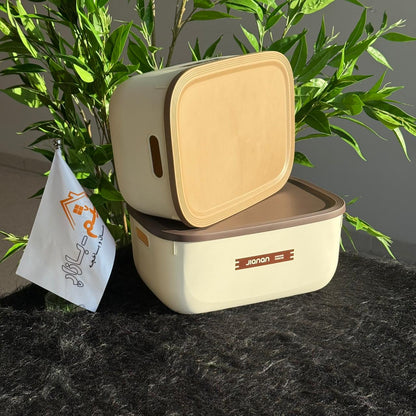 صناديق تخزين متعددة الأغراض بحجمين مع غطاء