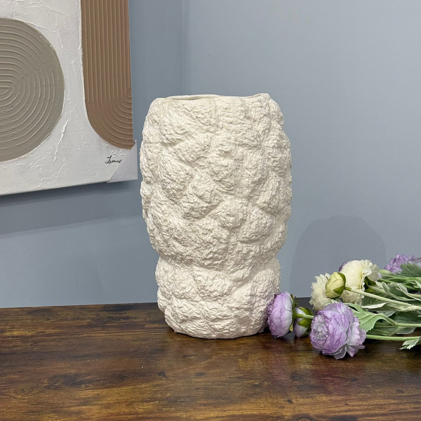 Textured Stone-Style Decorative Vases